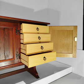 Italian Cabinetmaker Modern-Rustic Oak Sideboard, Italy, 1960s - PN.modern pnmodern.com