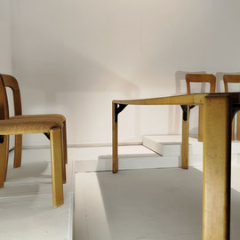 Bruno Rey Dining Set Chairs Model 300 and Dining Table by Dietiker am Rhein Switzerland 1972 PN.Modern pnmodern