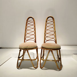 Pierantonio Bonacina  Side Chairs for Bonacina 1889  Bamboo, Rattan  Italy, 1960s