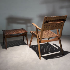 Erich Dickmann Bauhaus Chair and Ottoman for Galenka Tyskland, Germany, 1933