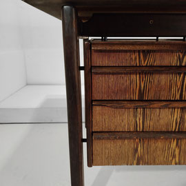 Danish Cabinetmaker Wenge Wood Executive Desk c. 1970 - PN-Modern pnmodern