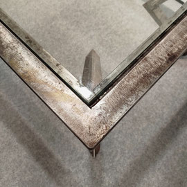 German Avant-garde Design, Neues Deutsches Design, Steel Glass Dining Table, West Germany, 1980s