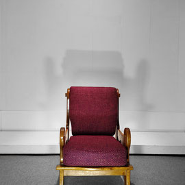 Belgian Brutalist Oak Armchairs, Hand-carved Craftsmanship With Violet Chanel Tweed, c.1970s PN.Modern pnmodern.com