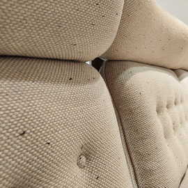 French Cabinetmaker Brutalist Oak Wool Bouclé Modular Sofa In The Style of Guillerme et Chambron, France, 1970s - PN.Modern pnmodern