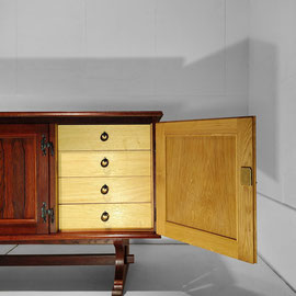 Belgian Cabinetmaker Modern-Rustic Oak Sideboard, Belgium c.1970 - PN.modern pnmodern.com