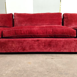 Italian Rationalist  Made-to-Measure Linen Velvet Sofa PN.Modern