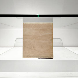 Roger Vanhevel Travertine Glass Centre Table Artisan-made Furniture, Belgian Design, Belgium, c.1970 - PN.Modern pnmoderen.com