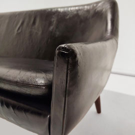 Carlo Di carli Two Seater Leather sofa for Figli di Amadeo Cassina, Milano, Italy, 1950s - PN.Modern pnmodern