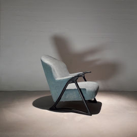 Mid Century Modern Italian Ebonized Armchair Attr. to Ico Parisi, 1950s