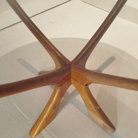 Illum Wikkelsø  Low Table Model "T118"  Massive Carved Teak Wood  Manufactured by Niels Eilersen Craftsmanship, Denmark, 1960s PN.Modern