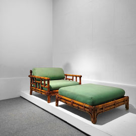 Vivai del Sud Set of Chairs and Ottoman From The Ming Series, Designed by Colin Marrow, Roma, Italy 1974 - PN.Modern pnmodern.com