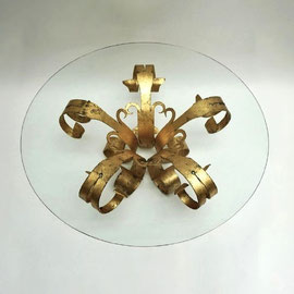 French Artisan-Made Furniture, Gilded Wroght Iron Centre Table, Coffee Table, France, 1960s - PN.Modern pnmodern.com