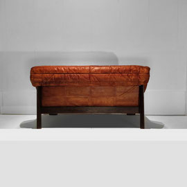 Probell Jean Gillon Brutalist Tauari Wood Leather Brutalist Sofa, Brazilian Design, 1960s - PN.Modern pnmodern.com