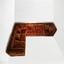 Laauser  Sectional Corner Sofa  Wood, Foam, Cotton Chenille  Germany, c.1970 - PN.Modern pnmodern