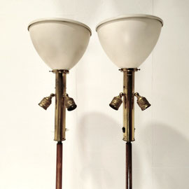 Luxus Vittsjö Oak Brass Floor Lamps, Sweden 1960s, Scandinavian Modern Design - PN.Modern pnmodern