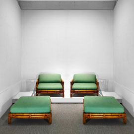 Vivai del Sud Set of Chairs and Ottoman From The Ming Series, Designed by Colin Marrow, Roma, Italy 1974 - PN.Modern pnmodern.com