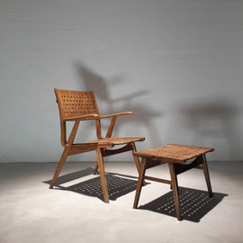 Erich Dickmann Bauhaus Chair and Ottoman for Galenka Tyskland, Germany, 1933