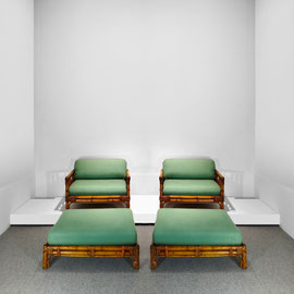 Vivai del Sud Set of Chairs and Ottoman From The Ming Series, Designed by Colin Marrow, Roma, Italy 1974 - PN.Modern pnmodern.com