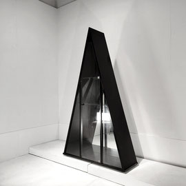 Italian Postmodern Black Lacquered Pyramid Vitrine Cabinet-Postmodernism, Italy, 1970s - PN.Modern pnmodern.com