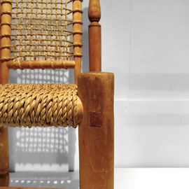 Adrien Audoux & Frida Minnet Set of Four Handcrafted Carved Bentwood and Rope Dining Chairs, France 1940s PN.Modern pnmodern.com