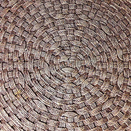 en Audoux & Frida Minet Braided Rope Coffee Table, France, 1950s