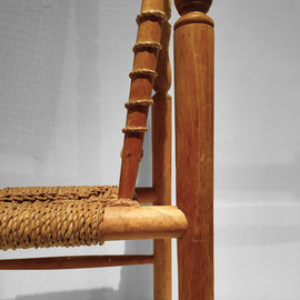 Adrien Audoux & Frida Minnet Set of Four Handcrafted Carved Bentwood and Rope Dining Chairs, France 1940s PN.Modern pnmodern.com