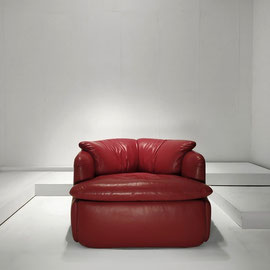Alberto Rosselli Confidential Leather Lounge Chair, Saporiti Italia, Italy, 1970s - PN.Modern pnmodern