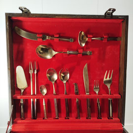 Jean Claude Siam Hand-Made Bronze, Rosewood Flatware Cutlery, 1960s - PN.Modern pnmodern.com