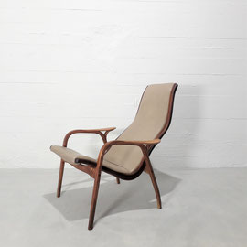 Yngve Ekström "Lamino" Lounge Chairs in Molded Plywood and Leather for Swedese, Sweden, 1950