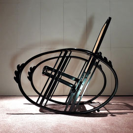 Societa Anonima Antonio Volpe "Dondolo" Egg Rocking Chair Model. 267, Italy, 1922