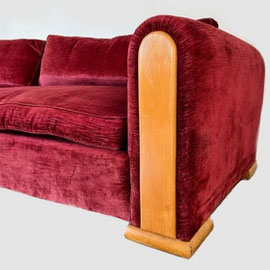Italian Rationalist  Made-to-Measure Linen Velvet Sofa PN.Modern