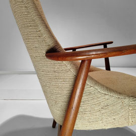 Ib Kofod Larsen Reading Chair, Qvadrat Fabric, Denmark, 1940s - PN.Modern pnmodern
