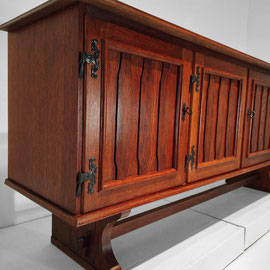 Belgian Cabinetmaker Modern-Rustic Oak Sideboard, Belgium c.1970 - PN.modern pnmodern.com
