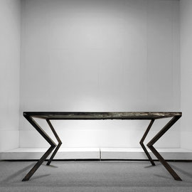 German Avant-garde Design, Neues Deutsches Design, Steel Glass Dining Table, West Germany, 1980s