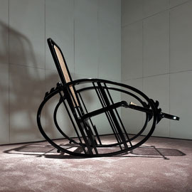Societa Anonima Antonio Volpe "Dondolo" Egg Rocking Chair Model. 267, Italy, 1922