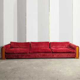 Italian Rationalist  Made-to-Measure Linen Velvet Sofa PN.Modern
