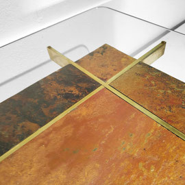 Artedi Slate Brass Glass Postmodern  Coffee Table, Italy, 1970s - PN.Modern pnmodern