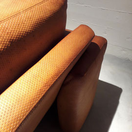 Giovanni Offredi "Midday" Leather Sofa for Saporiti Italia, 1985