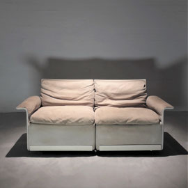  Dieter Rams "Programm 620" Two Seater in Suede Leather for Vitsoe, Germany , UK, 1962