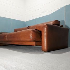 Giovanni Offredi "Midday" Leather Sofa for Saporiti Italia, 1985