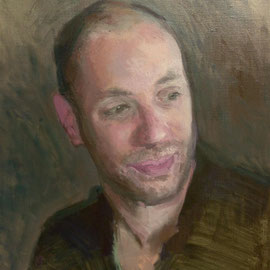 Portrait de Monsieur P, By Nicolas Borderies, oil on canvas, 46 x 38 cm, 2018. 
