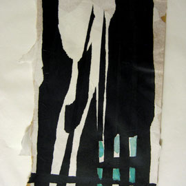 La grille noire (collage acrylique, 70 x 50 cm, 2014)