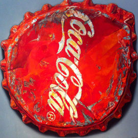 COLA DECKEL, 2015 - 200 x 200 cm - Öl auf Leinwand