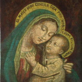 “Piccola Madonna del Buon Consiglio” - tecnica mista su tavola cm. 13,5 x 15,5 – Cernusco sul Naviglio, collezione privata