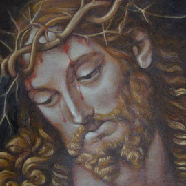 “Ecce Homo”, particolare - acrilico su tela applicata su tavola cm 59 x 85 – Cernusco sul Naviglio, collezione privata