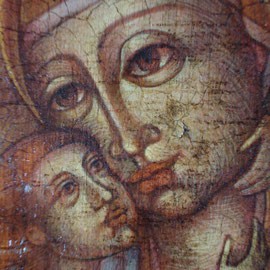 “Vergine Madre di Dio”, particolare (vedi scheda) – tecnica mista su tavola cm. 26 x 18,7  – Paderno Dugnano, collezione privata