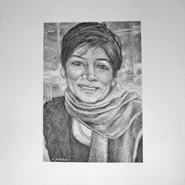 “Yrene” - carboncino su carta, cm. 29,7 x 41 - Pioltello, collezione privata
