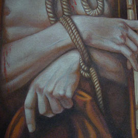 “Ecce Homo”, particolare - acrilico su tela applicata su tavola cm 59 x 85 – Cernusco sul Naviglio, collezione privata