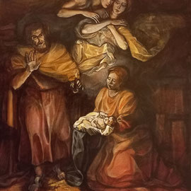 “Natività”, tecnica mista su tela, cm. 40 x 50 - Concorezzo, collezione privata