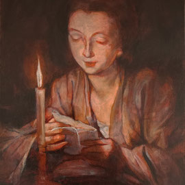 “La candela”, copia d’arte, olio su cartone telato, cm. 24 x 30 - Cernusco sul Naviglio, collezione privata